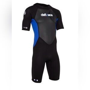 Defiance Neoprene Black & Blue Shorty Style Wetsuit Men’s EUC